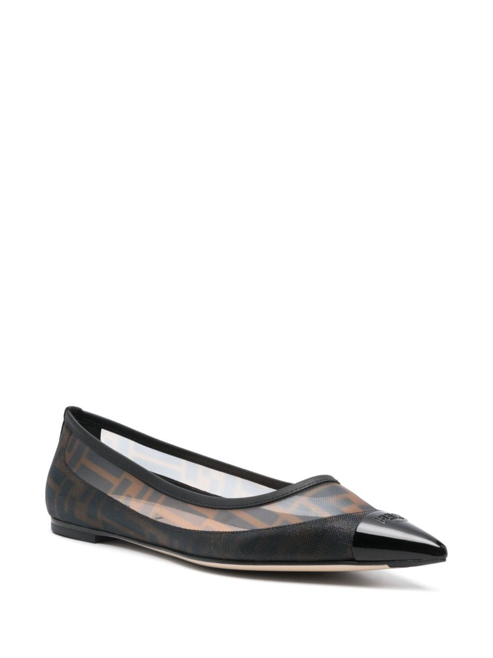 FENDI Mini Colibri Net Print Ballet Flats