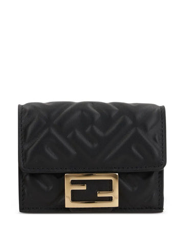FENDI Mini Nappa Leather Baguette Trifold Wallet