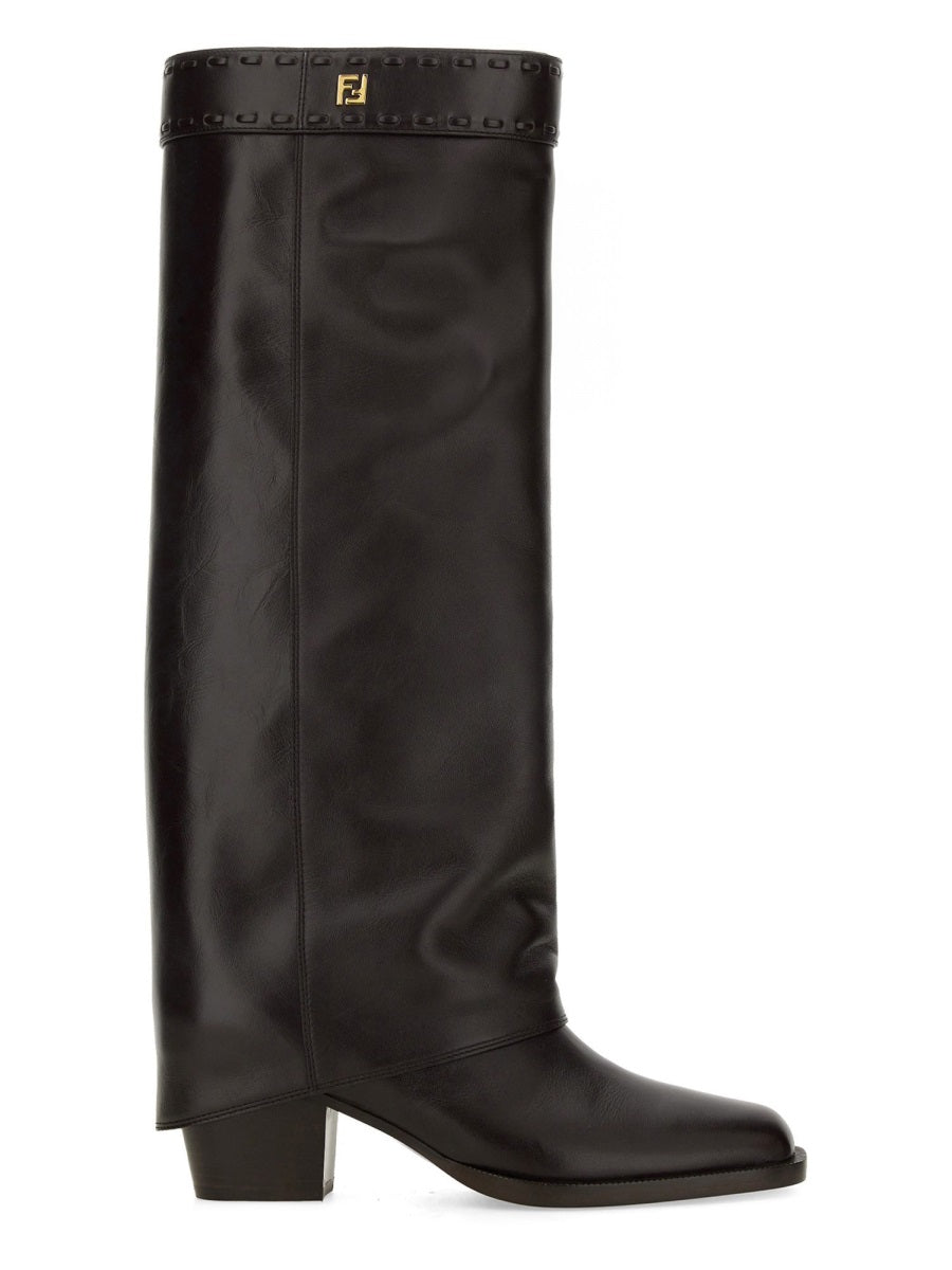 FENDI Elegant Leather Knee-High Boot for Women