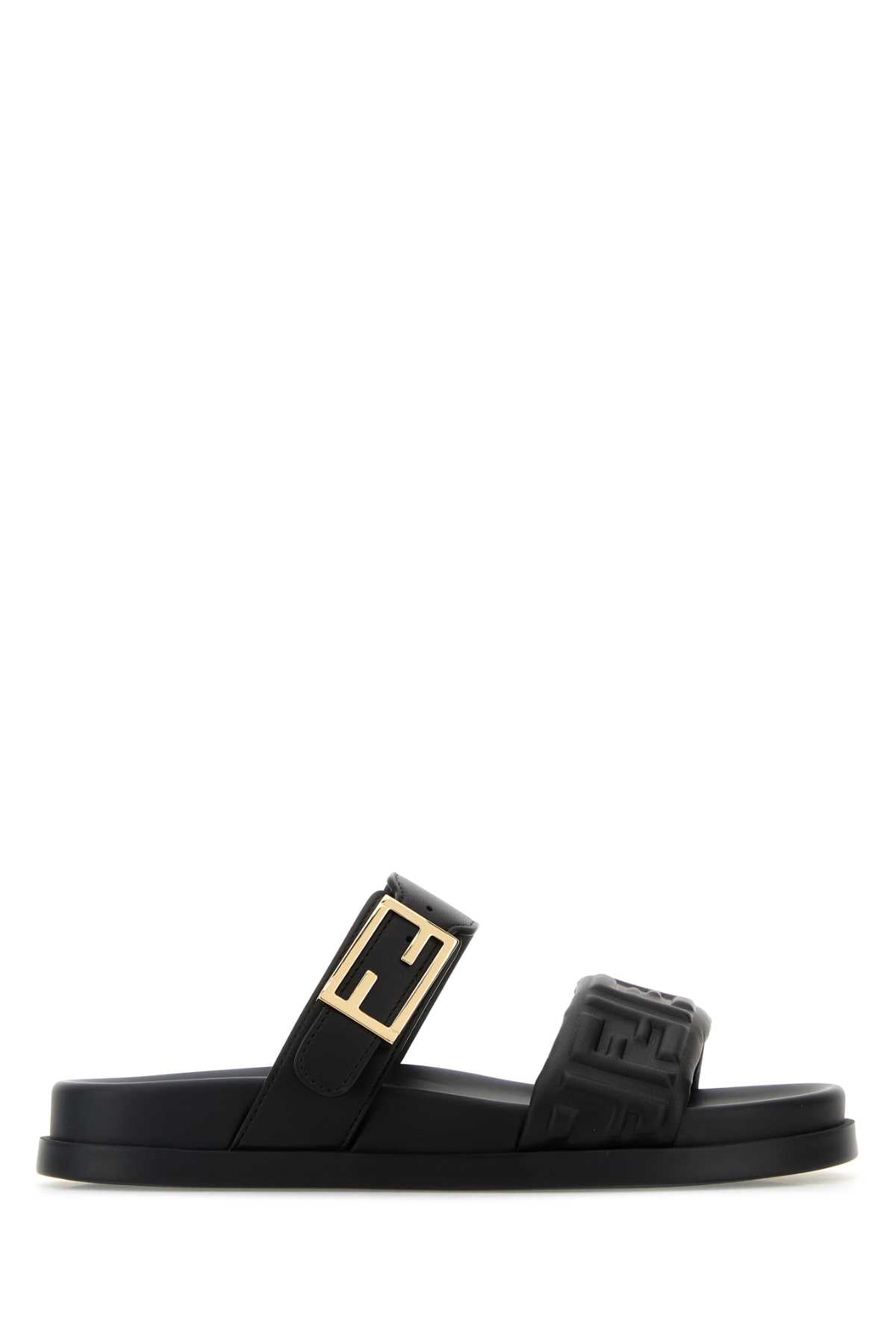 FENDI Elegantly Crafted Double-Band Slide Sandals