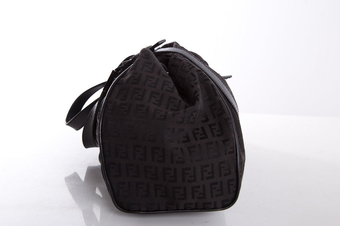Fendi Black Fabric Zucca Print Shoulder Bag