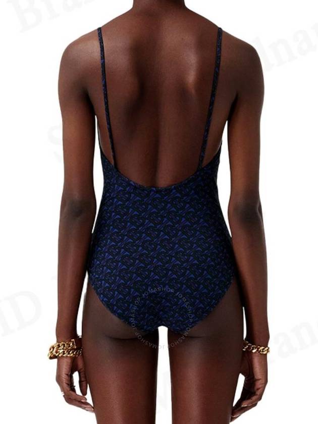 Burberry Burberry Deep Royal Blue TB Monogram Print One Piece Swimsuit Size X Small