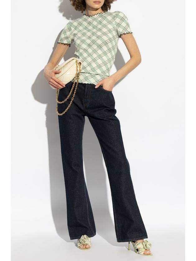 Burberry Burberry Top With Check Pattern, Women's, Green