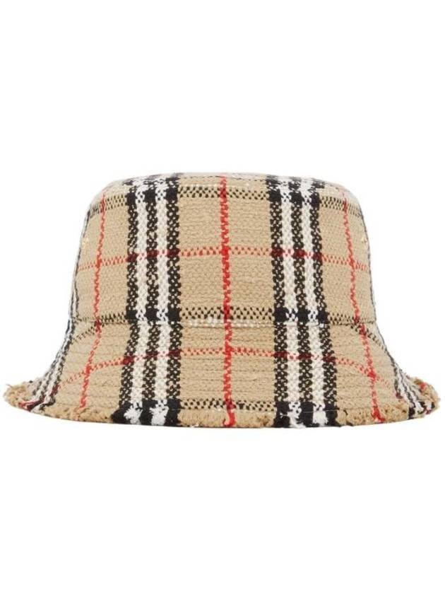 Burberry Check Boucle Bucket Hat Beige