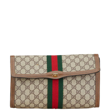 Gucci GG Supreme PVC Leather Clutch Bag