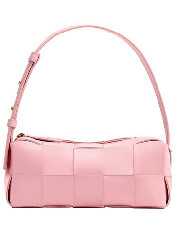 Bottega Veneta Brick Cassette Intrecciato Small Shoulder Bag Pink