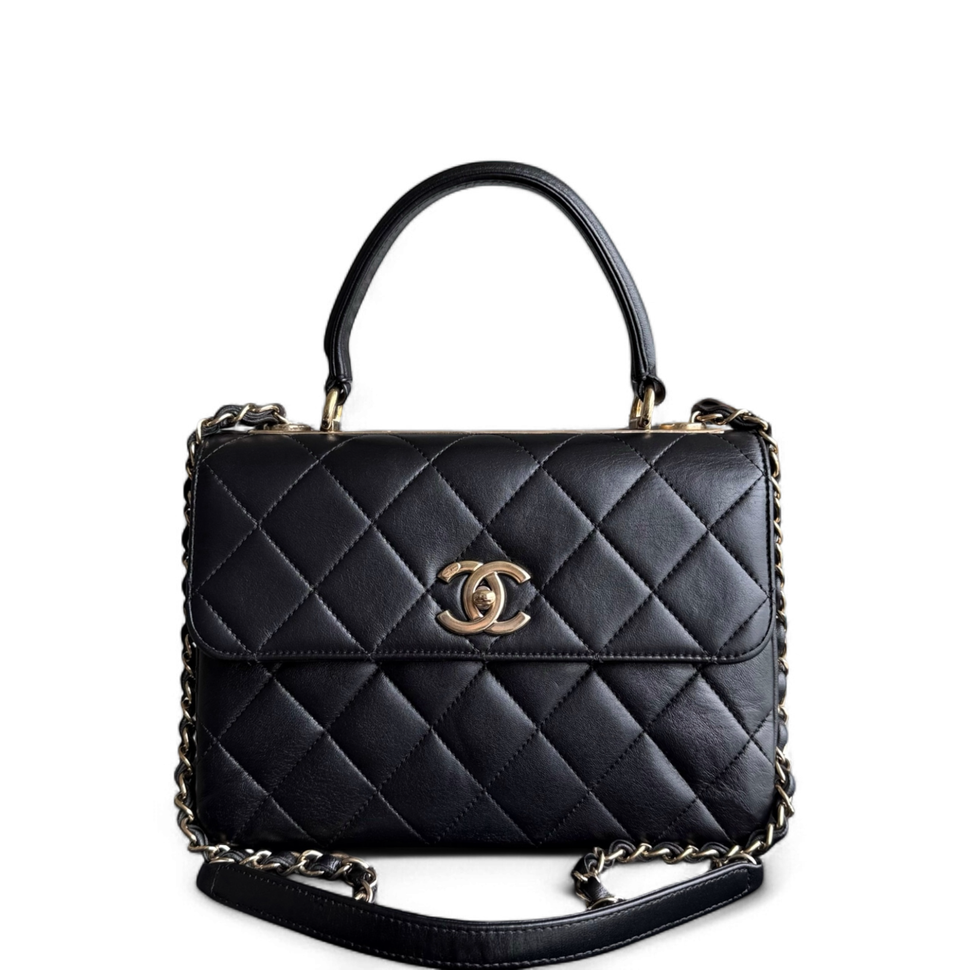 Chanel Trendy CC Small - Quilted Lambskin Black Gold Hardware Series 24