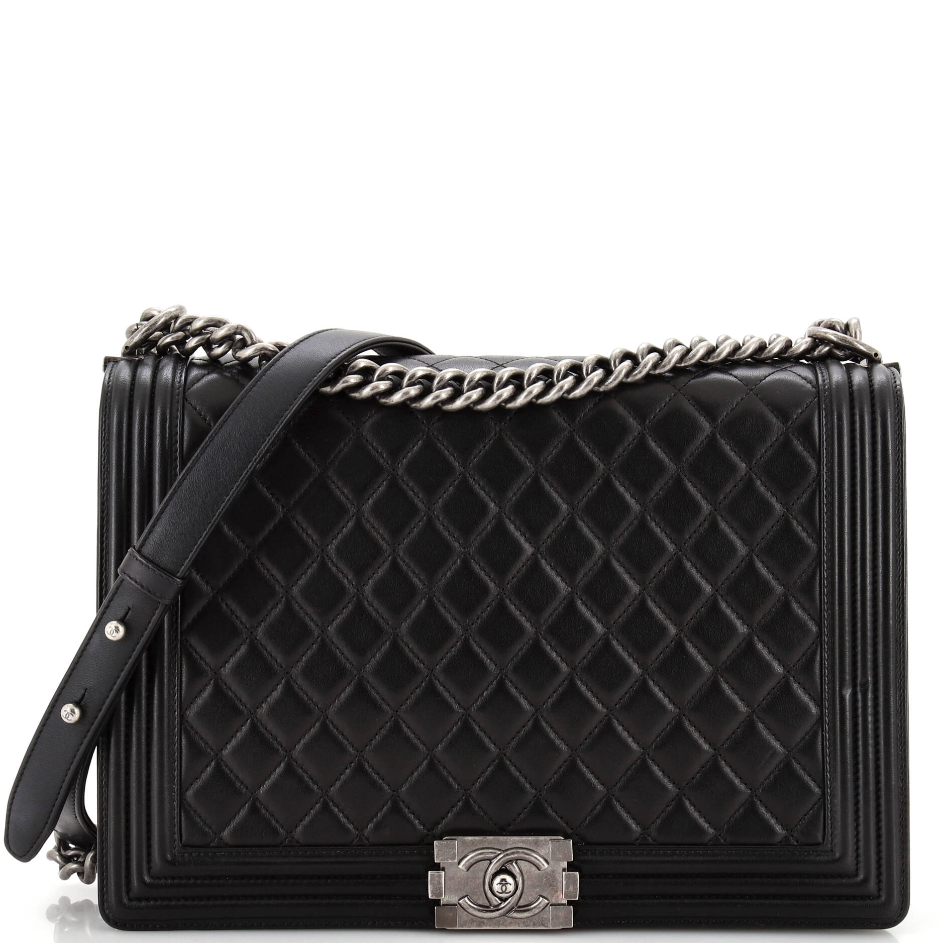 CHANEL Boy Flap Bag Quilted Lambskin Large