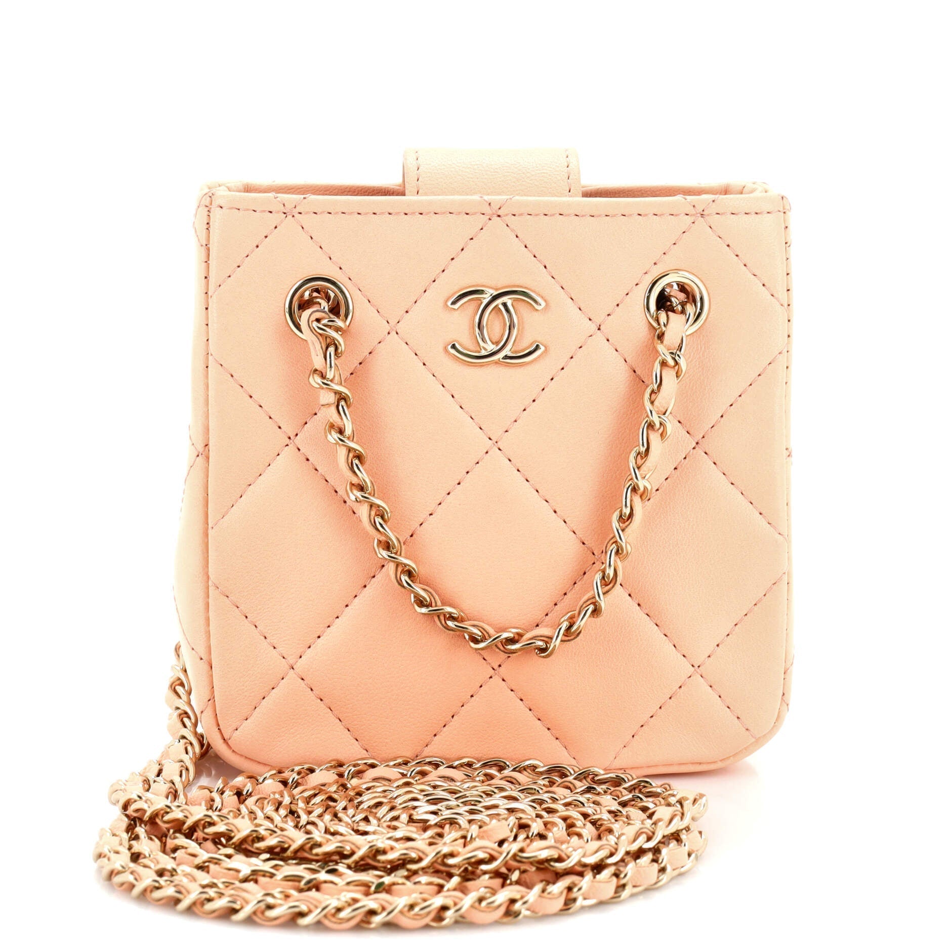 CHANEL CC Square Clutch with Chain Quilted Lambskin Mini