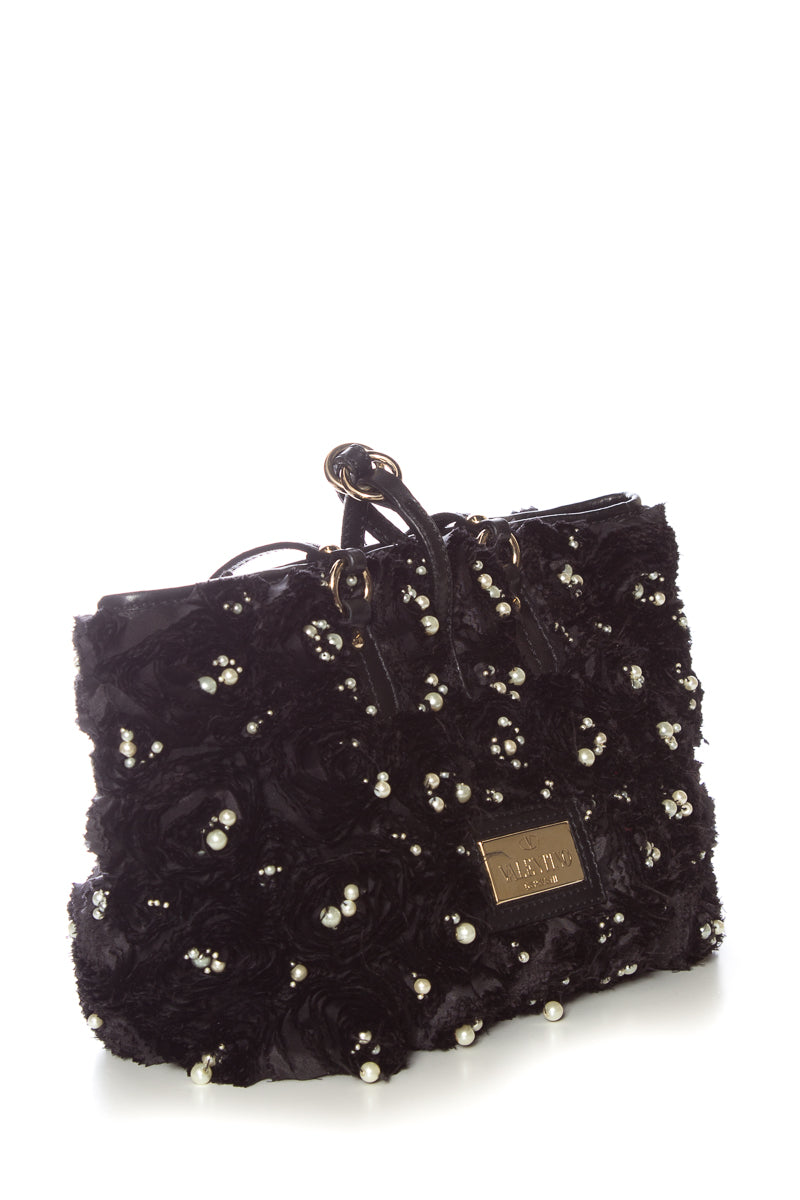 Valentino Garavani Small Rosier Black Tote