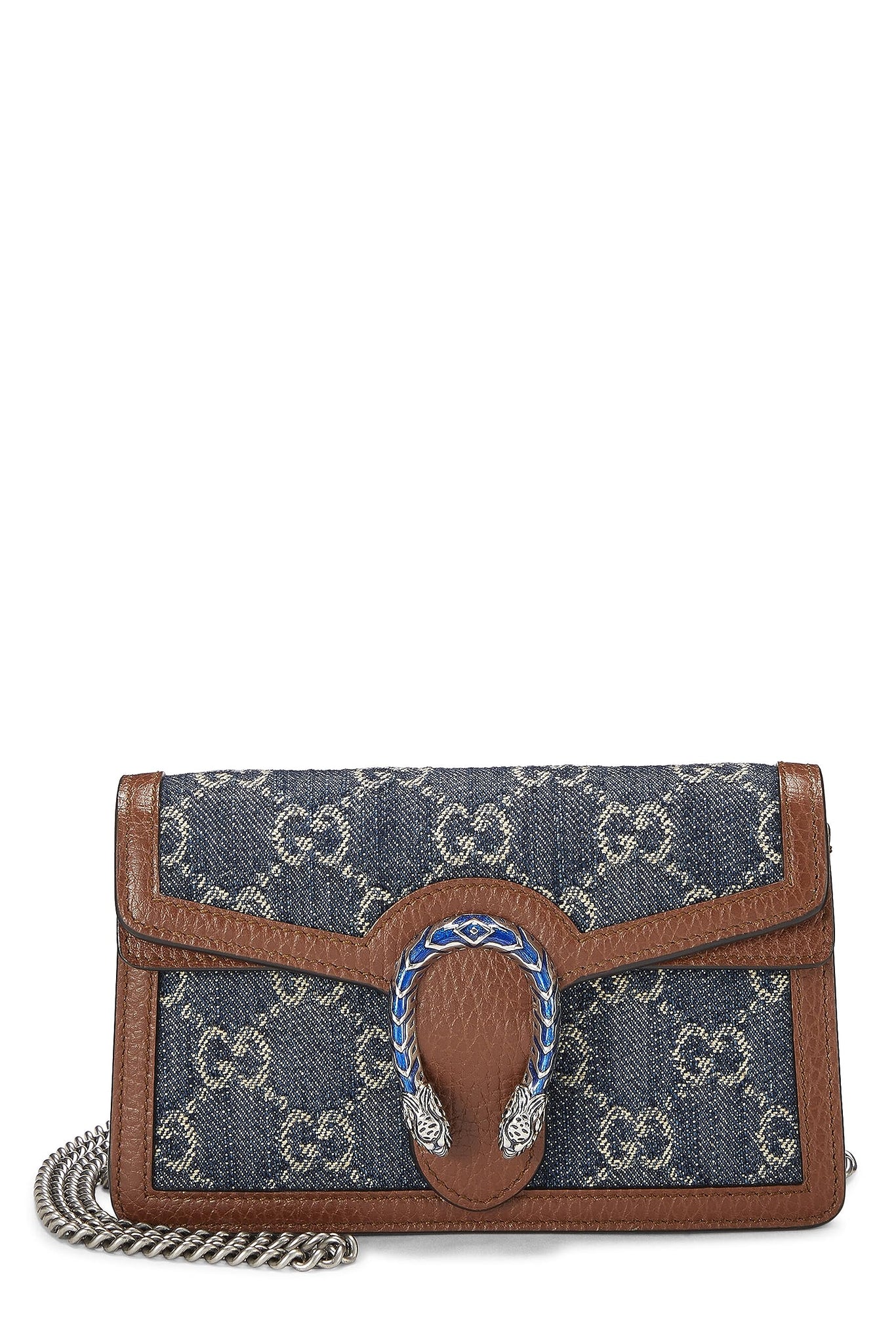 Gucci, Blue GG Denim Dionysus Shoulder Bag Mini, Blue