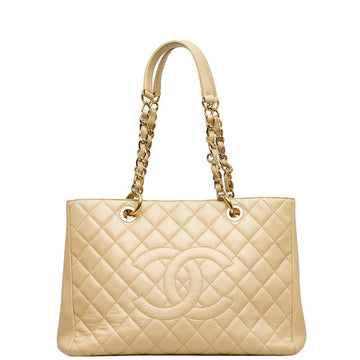 Chanel Matrases Gold  Chain houlder Bag A50995 Beige Caviar S  CHANEL