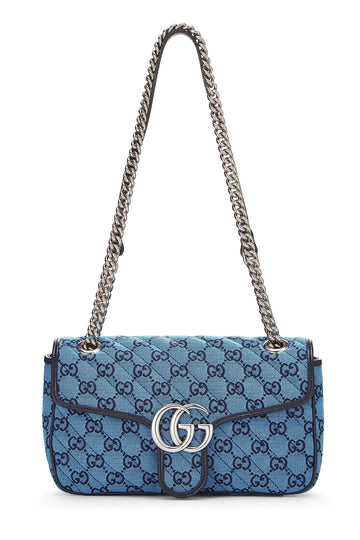 Gucci, Blue GG Canvas Marmont Shoulder Bag Small, Blue