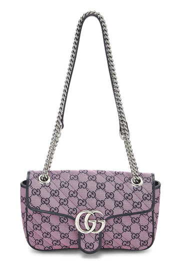 Gucci, Pink 'GG' Canvas Marmont Shoulder Bag Small, Pink