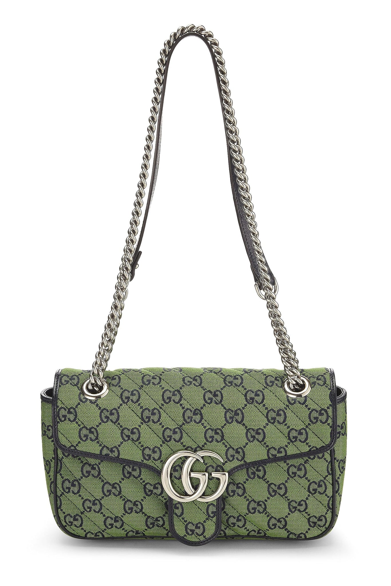 Gucci, Green Original GG Canvas Marmont Shoulder Bag Small, Green