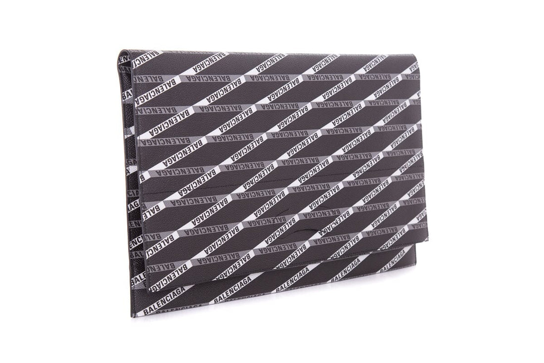 Balenciaga Gre & Black Logo Clutch