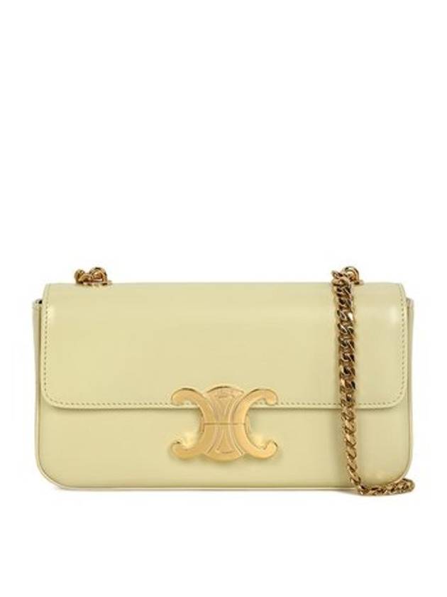 CELINE Triope Shiny Chain Shoulder Bag Yellow