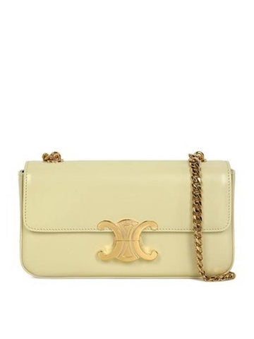 CELINE Triope Shiny Chain Shoulder Bag Yellow