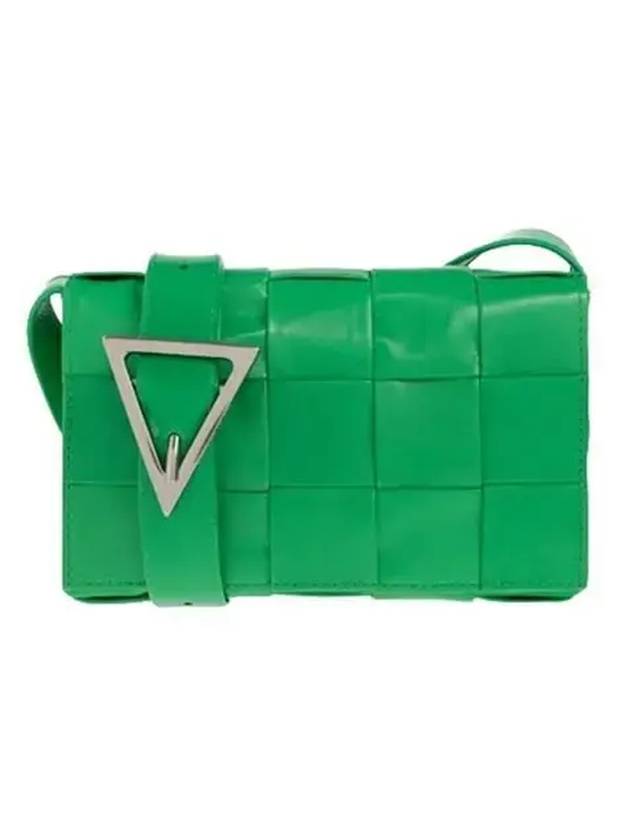Bottega Veneta Cassette Intrecciato Small Leather Cross Bag Parakeet
