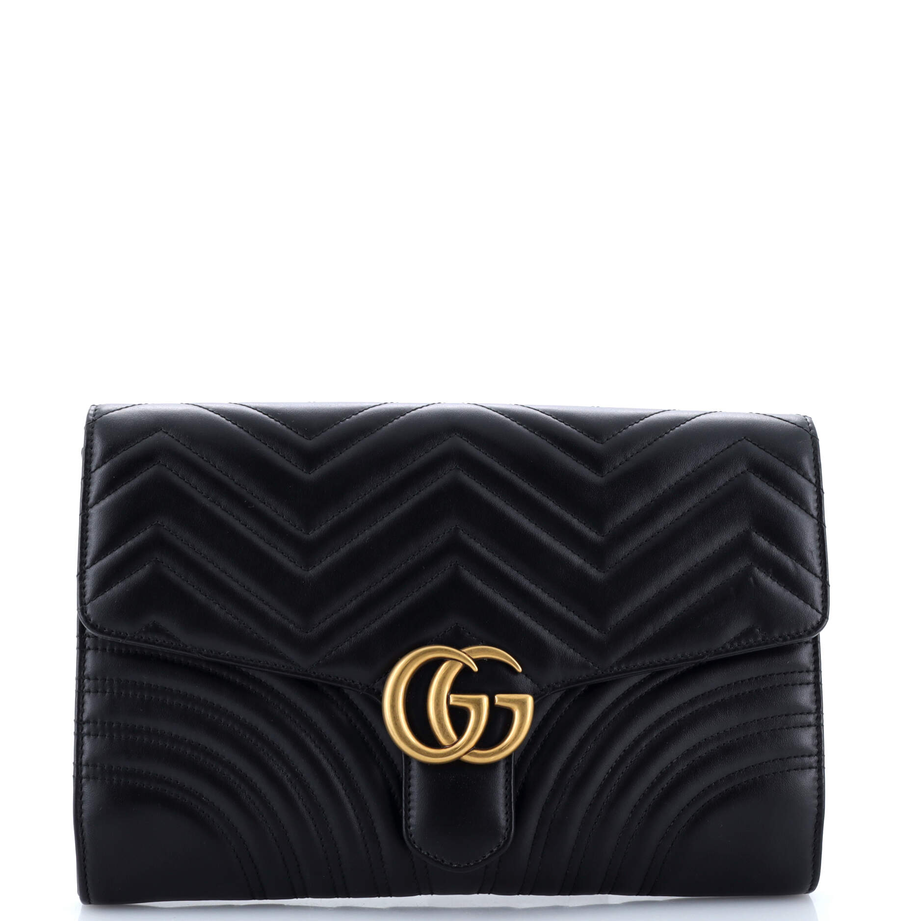 GG Marmont Flap Clutch Matelasse Leather