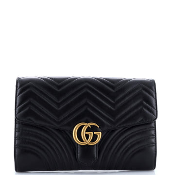 GG Marmont Flap Clutch Matelasse Leather