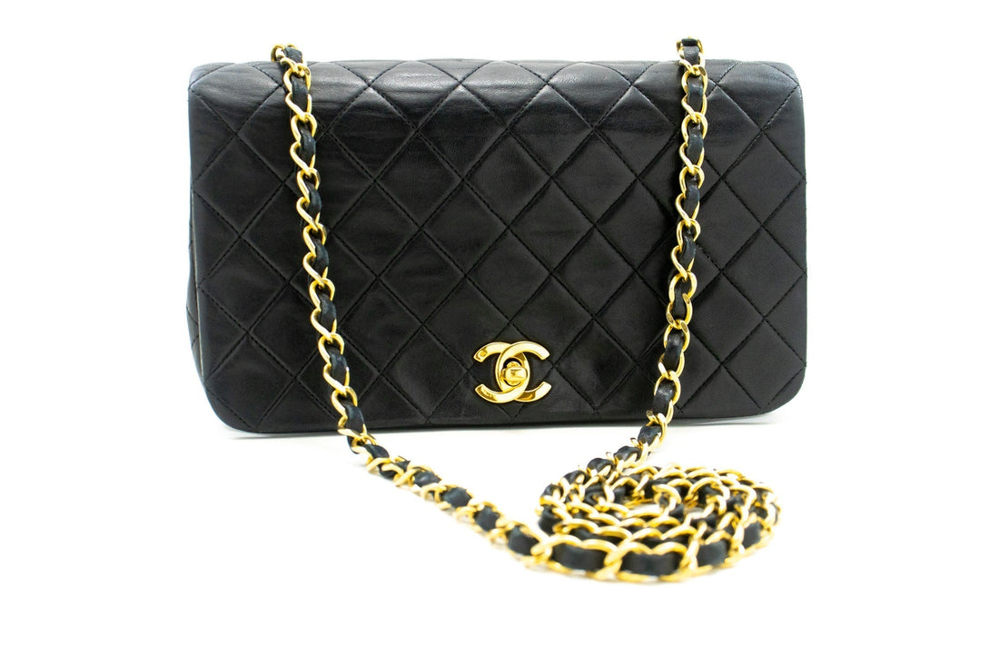 Top Quality Chanel Full New Chain Shoulder Bag Clutch Black Quilted Lambskin