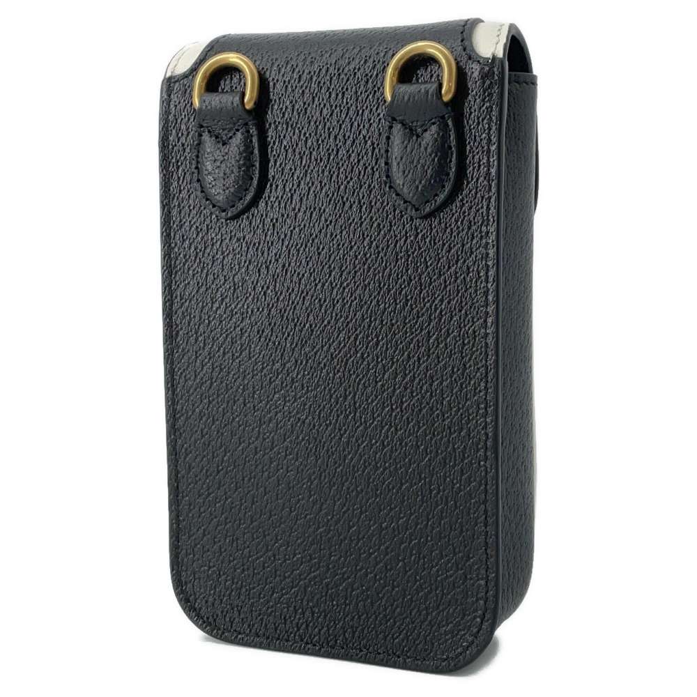 GUCCI Adidas Collaboration Pouch GG Logo Mini Shoulder Bag Black/White 721794 Leather