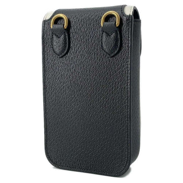 GUCCI Adidas Collaboration Pouch GG Logo Mini Shoulder Bag Black/White 721794 Leather