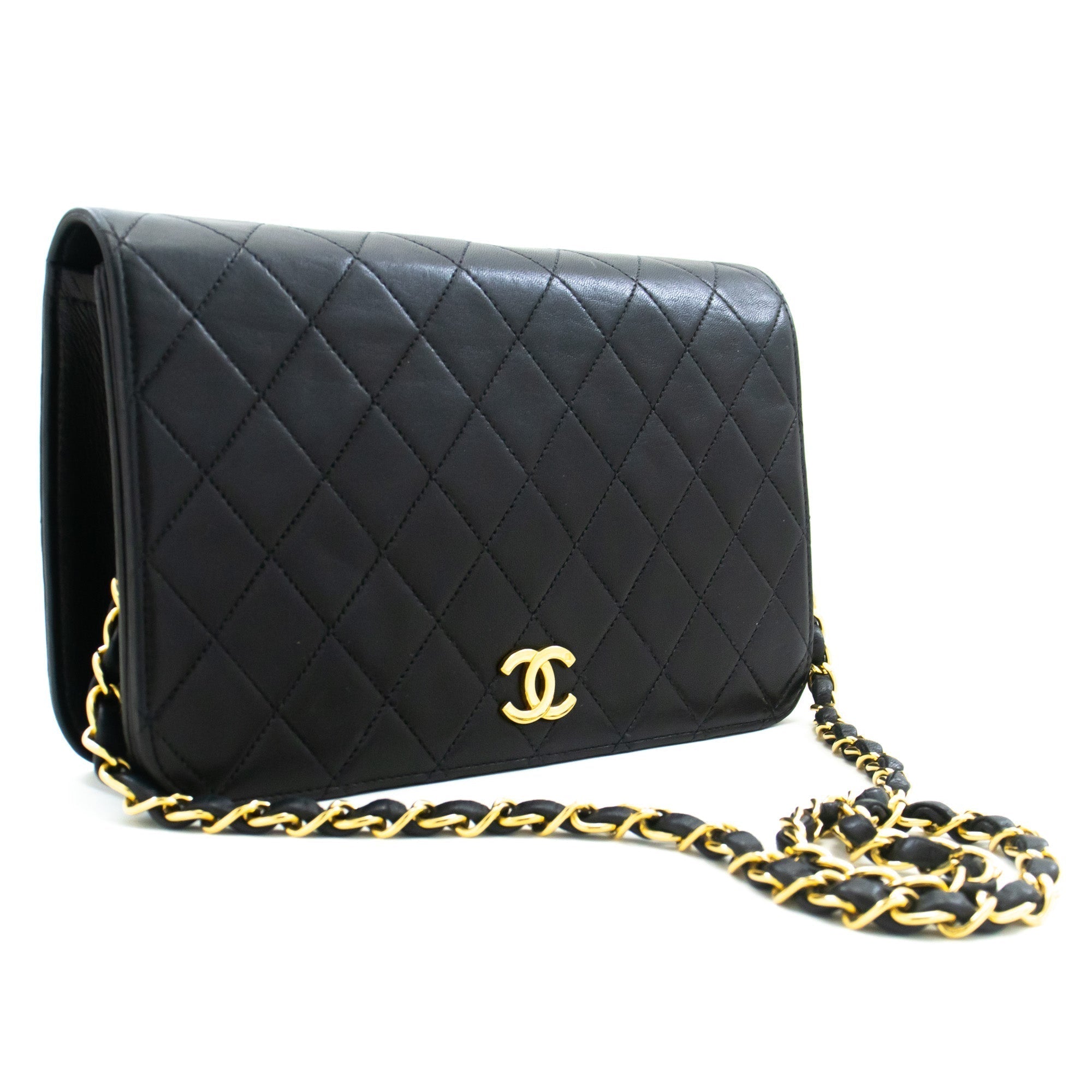Top Quality Chanel Full New Chain Shoulder Bag Clutch Black Quilted Lambskin