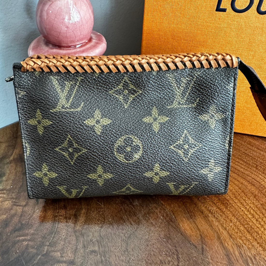 The Junco -Prestige Totes Bags Monogram Pouch in Tan