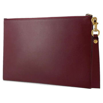 GUCCI Animalier Clutch Bag Bordeaux 428724 Leather