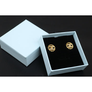 Good ( Rank AB) ?CHANEL Coco Mark Gold 24 Plated Rhinestone Earrings?V25061912