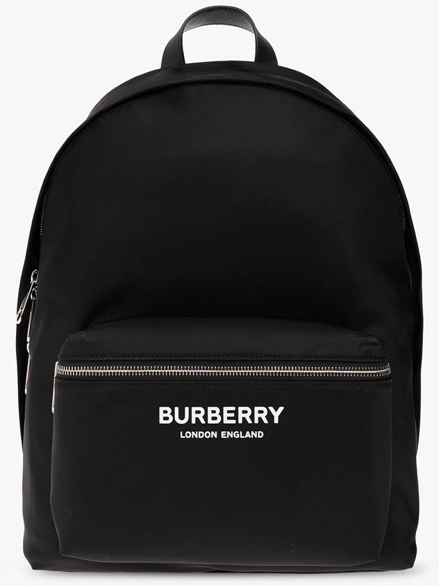 Burberry Logo Print Nylon Backpack Black
