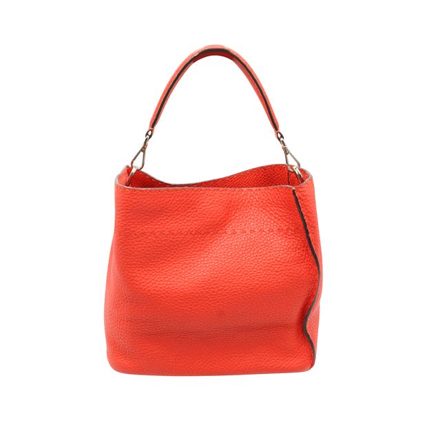 FENDI Orange Selleria Anna Bucket Bag