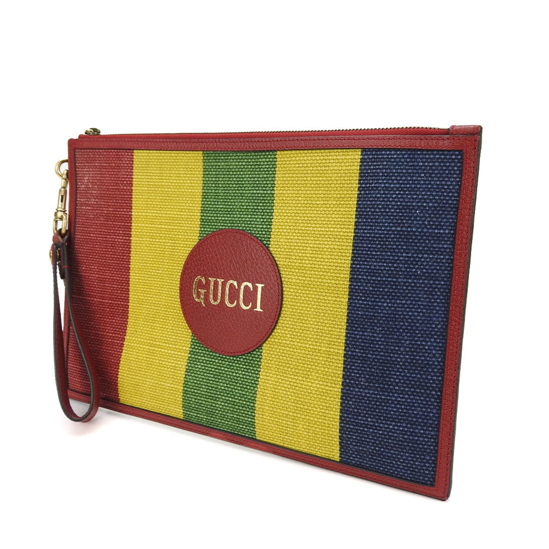 Gucci  Canvas Leather Clutch Bag