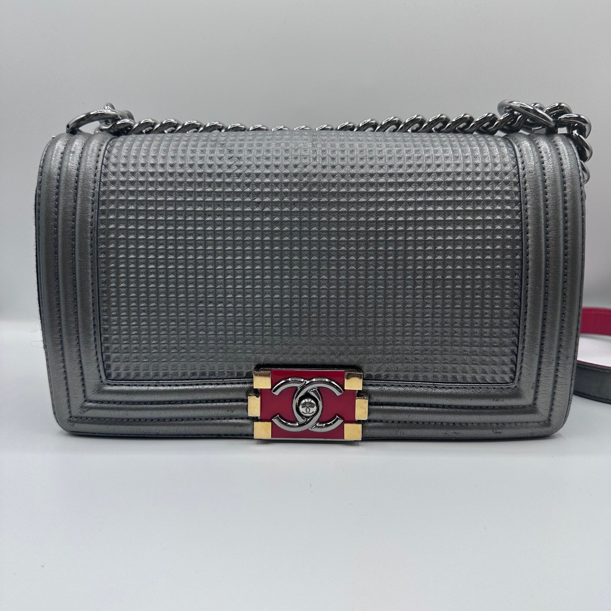 Chanel Boy Grey leather Crossbody Bag