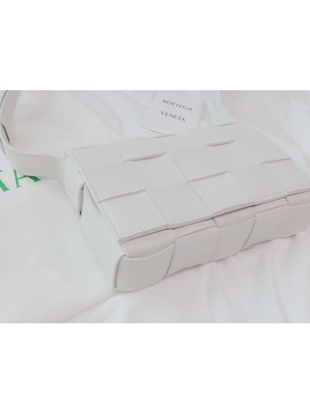 Bottega Veneta Cassette Intrecciato Small Cross Bag White