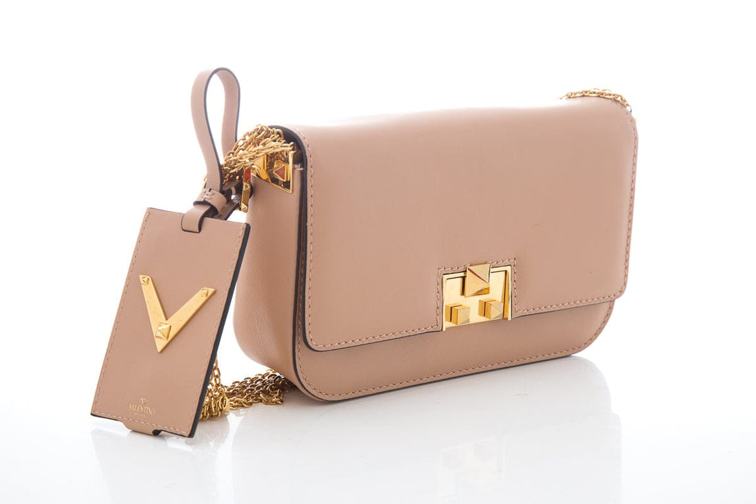 Valentino Garavani Vitello Multi Chain Beige Shoulder Bag