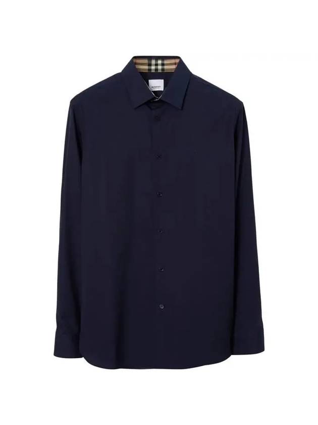 Burberry EKD Stretch Cotton Long Sleeve Shirt Blue