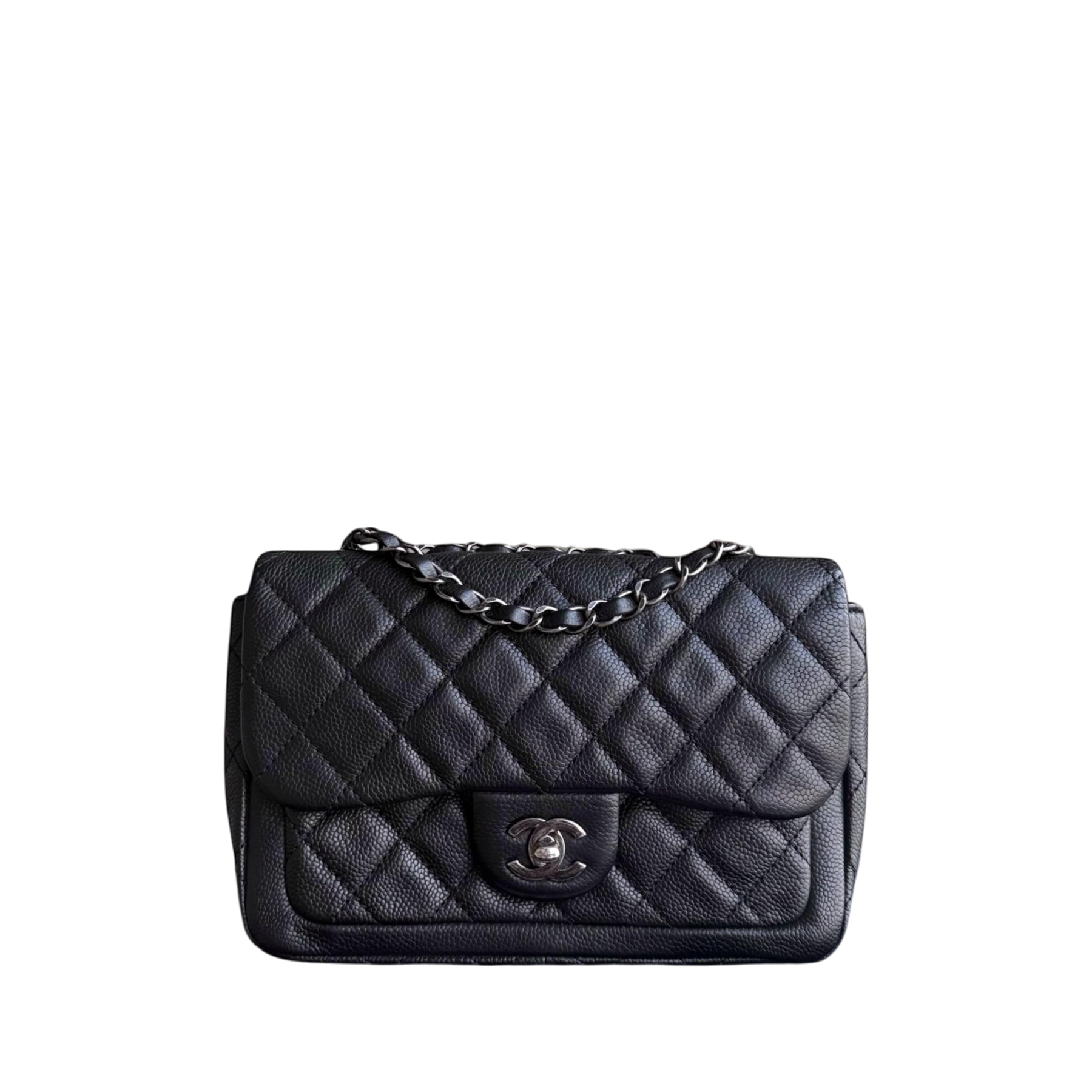 Chanel Seasonal Flap - 24CM Caviar Grained Calfskin Black Silver Hardware Series 18