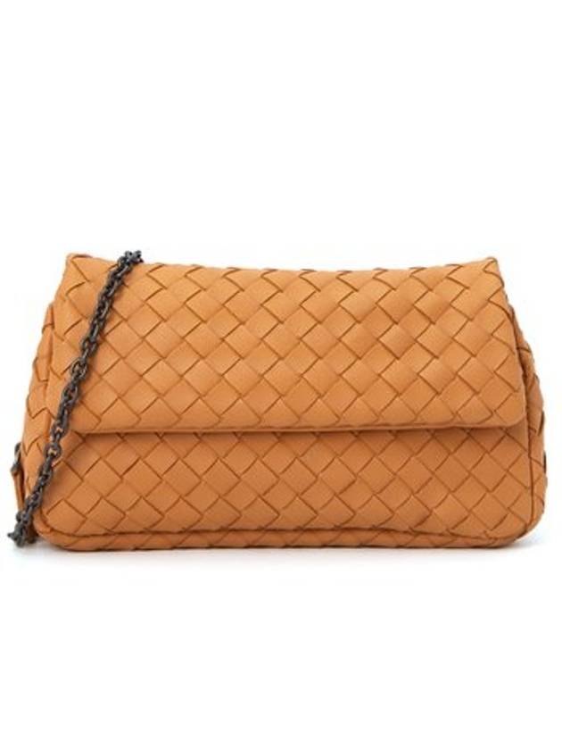 Bottega Veneta Intrecciato Nappa Chain Mini Shoulder Bag Orange