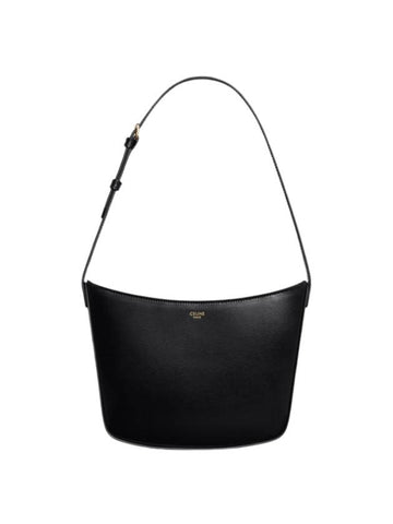 CELINE Medium Shiny Calfskin Croque Shoulder Bag Black