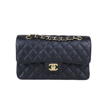 Excellent?Rank SA??CHANEL Caviar Skin Matrasse Double Flap 23 Shoulder Bag Black Made In 2019-2020 Year?S25032102