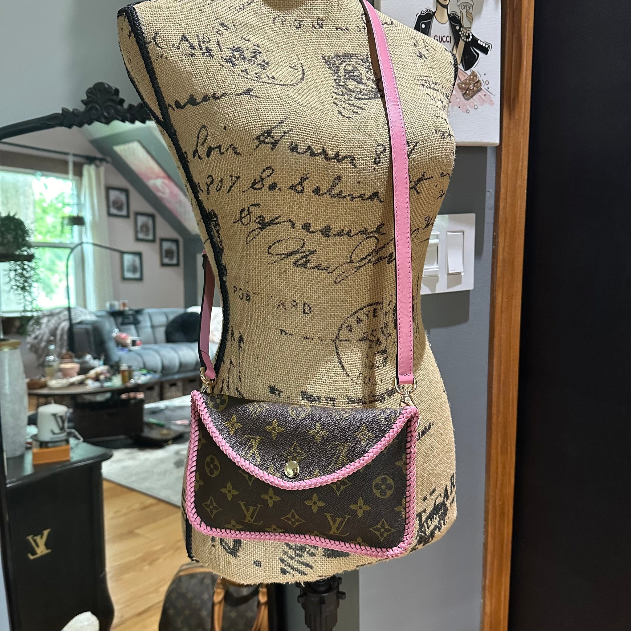 The Falcon - Monogram Crossbody in Pink