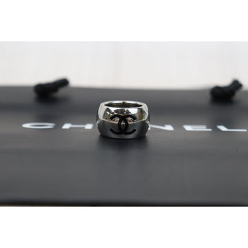 Good ( Rank AB)? Chanel Heart Coco Mark Silver 925 Ring #15 ?V25052106