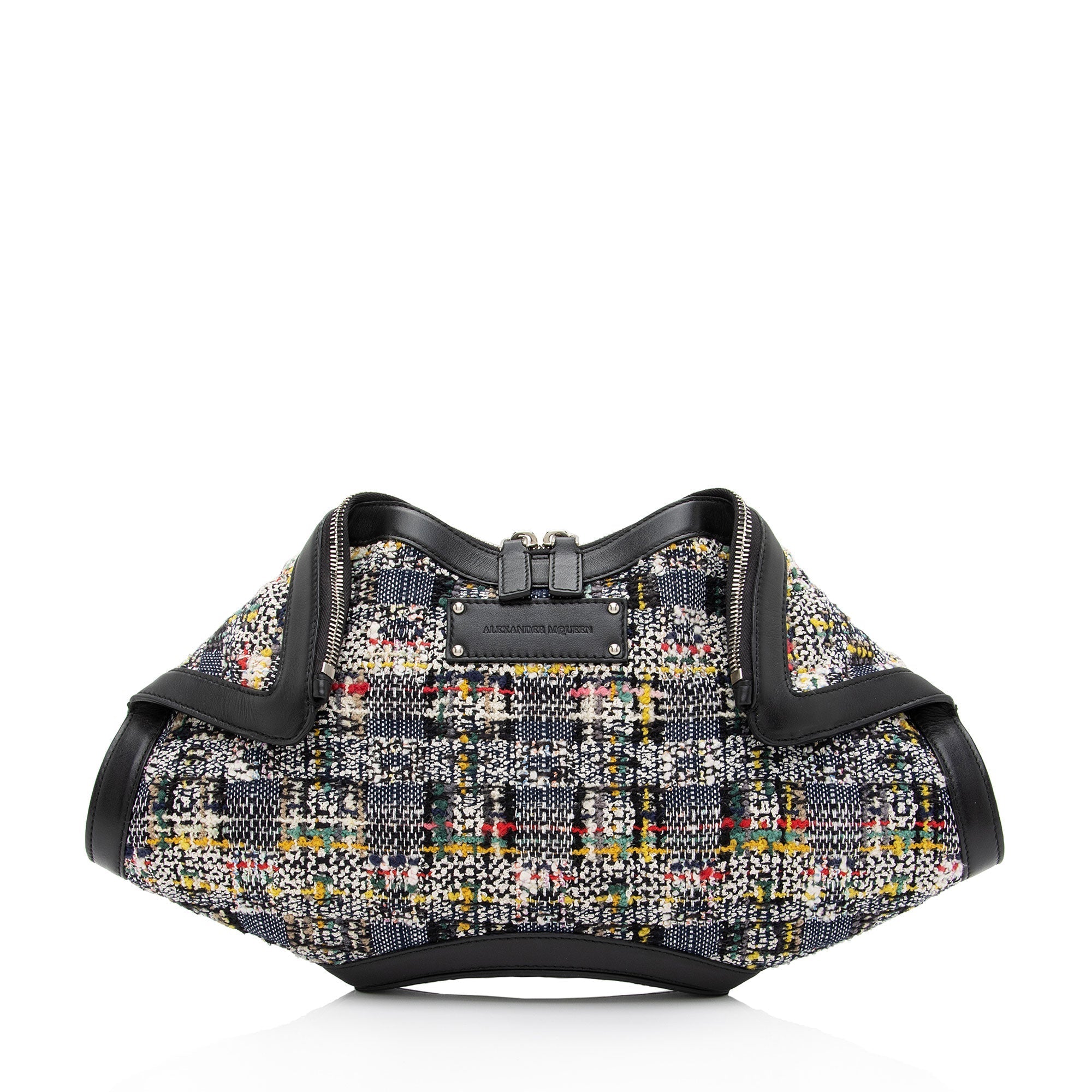 Alexander McQueen Tweed Calfskin Manta Clutch (SHF-hYe4Lv)