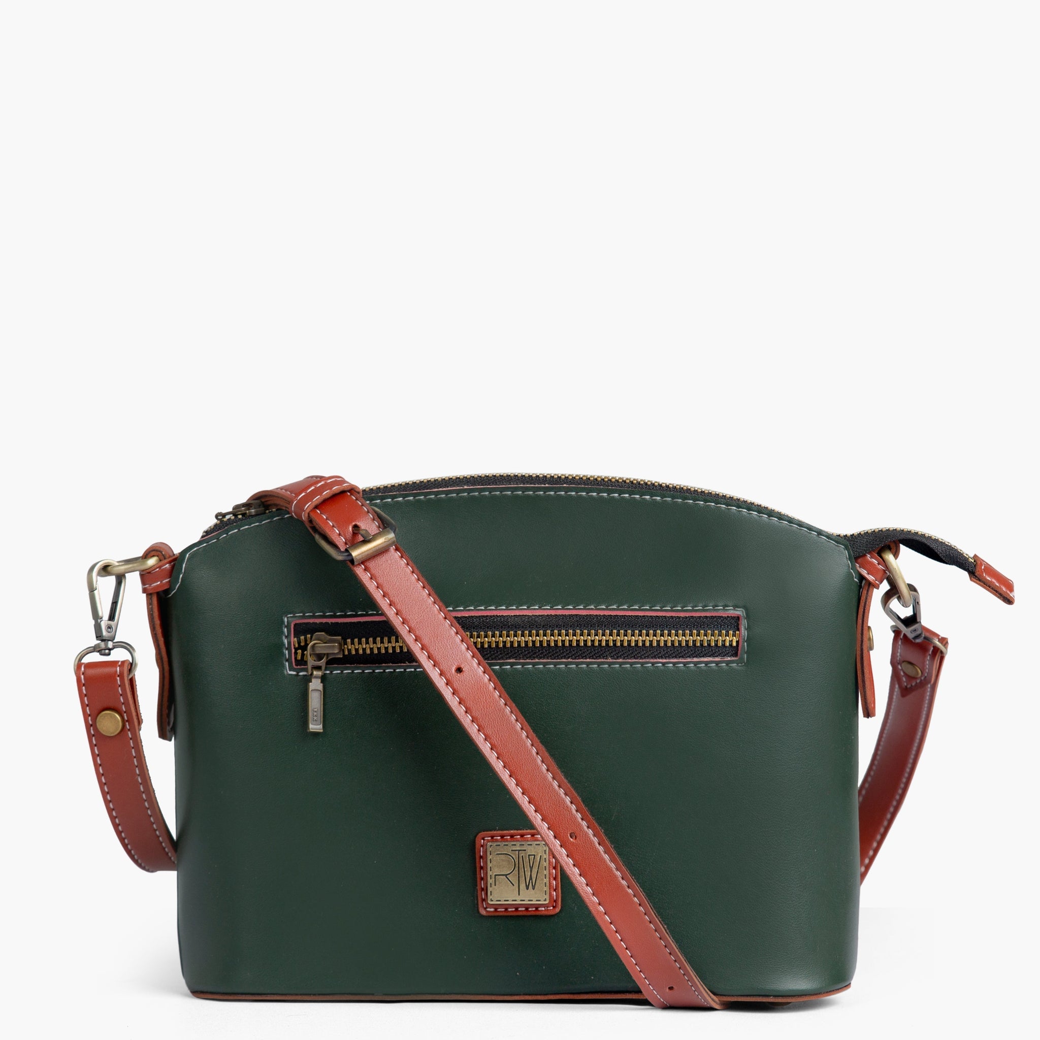Army green dome cross-body bag