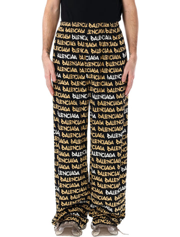 BALENCIAGA Allover Logo Oversized Pants - Size 48