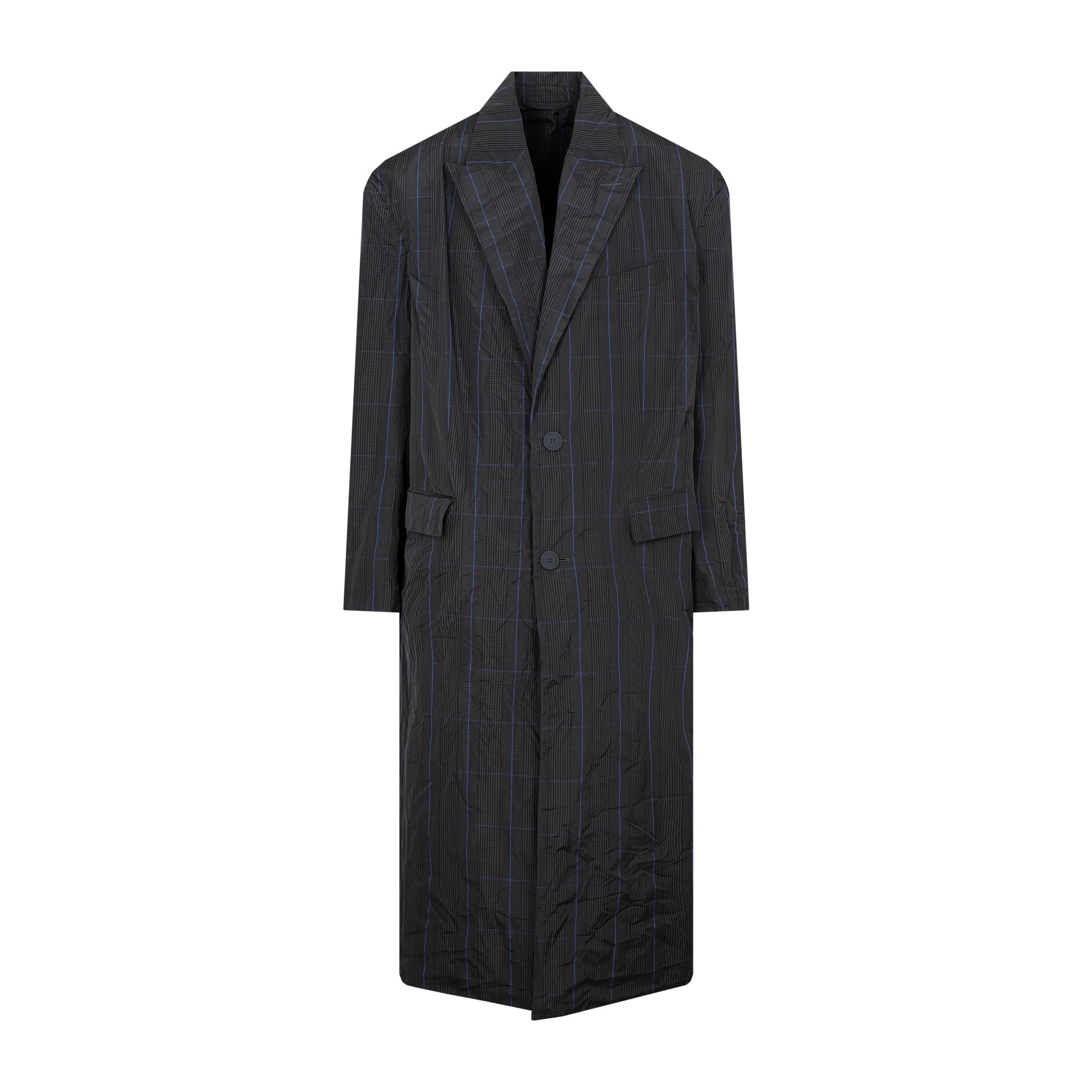 BALENCIAGA Checkered Long Raincoat for Men