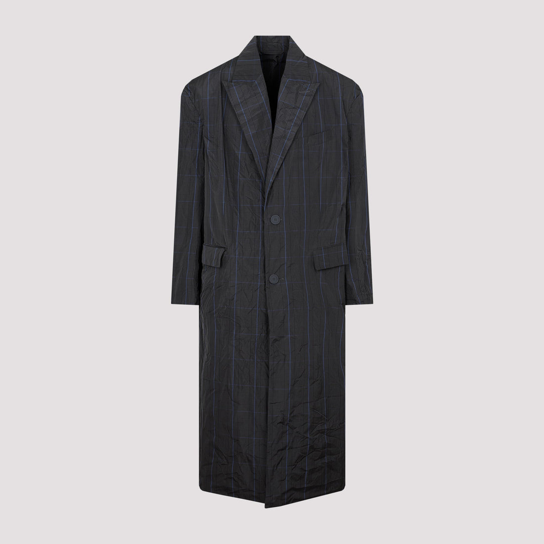 BALENCIAGA Checkered Long Raincoat for Men